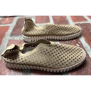 Isle Jacobsen Tulip Shoes Leather Slip On Tan Latte Size 39